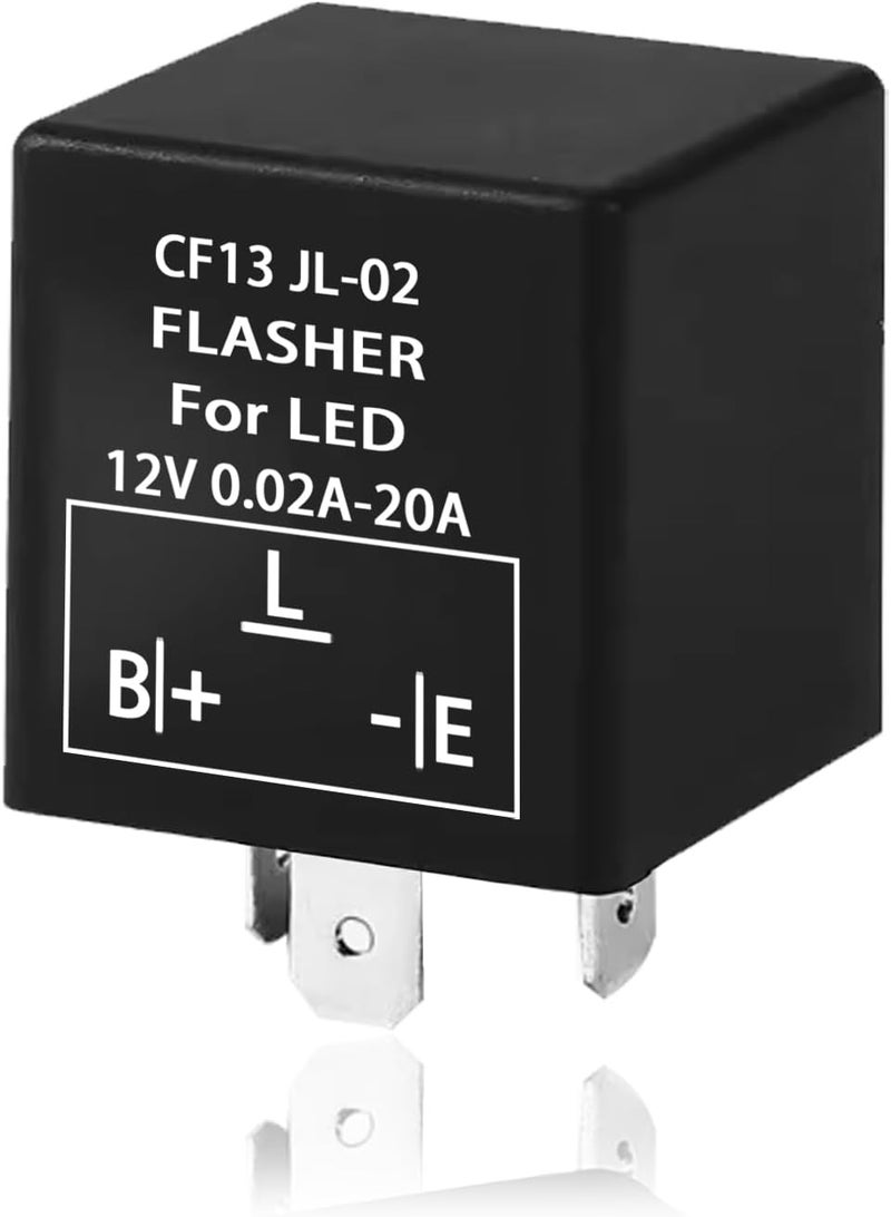 SamWinGear Flasher Relay for LED Turn Signal CF13 LED Flasher Relay 3-Pin 12V LED Electronic Turn Signal Flash Plugin Flasher for Lights Fix Hazard Warn Hyper Blink Flash CF-13 EP34 JL-02(Fixed) - Image 1